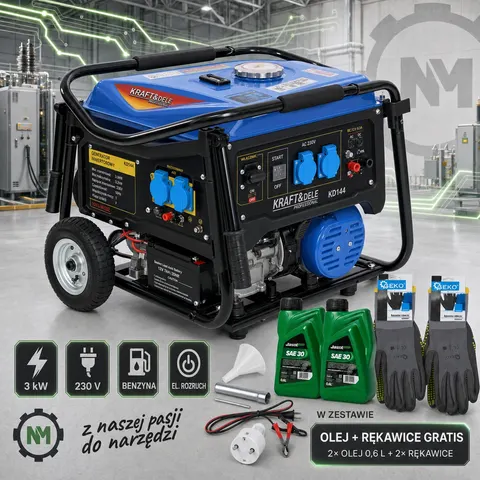 Agregat prądotwórczy 3000W 12/230V KD144 KRAFT&DELE + GRATIS