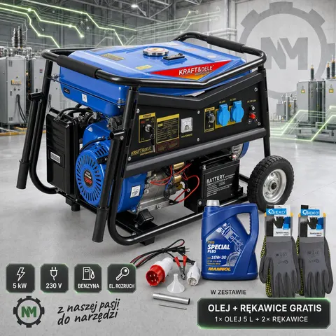 Agregat prądotwórczy 5000W 12/230V KD145 KRAFT&DELE + GRATIS