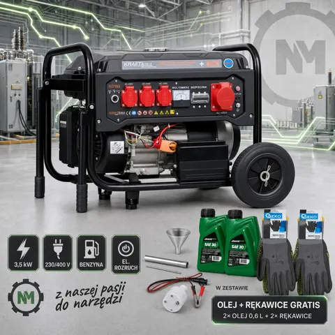 Agregat prądotwórczy 3500W 12/230V/380V KD163 KRAFT&DELE + GRATIS