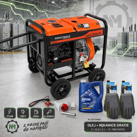 Agregat prądotwórczy 7,5kW / 230V KD168 KRAFT&DELE + GRATIS