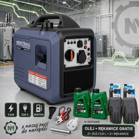 Agregat inwertorowy 2,7/3kW 230V KD3237 KRAFT&DELE + GRATIS
