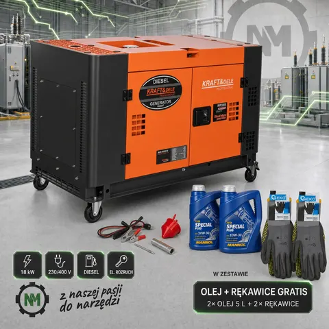 Agregat prądotwórczy DIESEL 17/18kW 230/400V KD3247 KRAFT&DELE + GRATIS