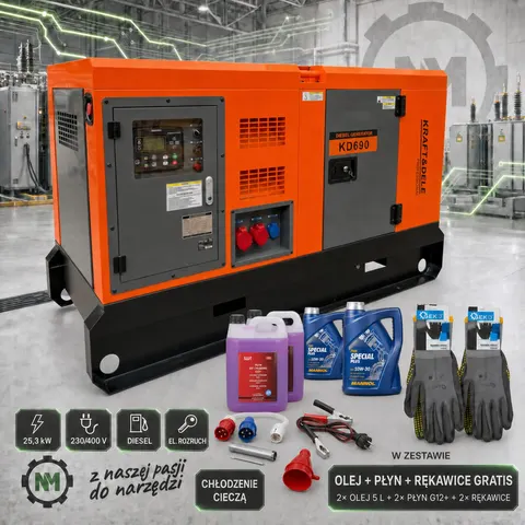 Agregat prądotwórczy 23/25,3kW 380W KD690 KRAFT&DELE + GRATIS