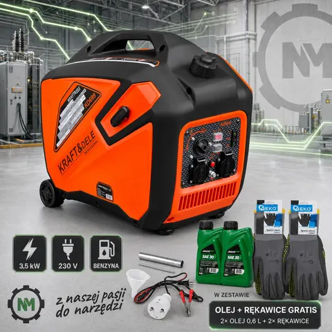 Agregat inwertorowy 3,5kW 230V KD699 KRAFT&DELE + GRATIS