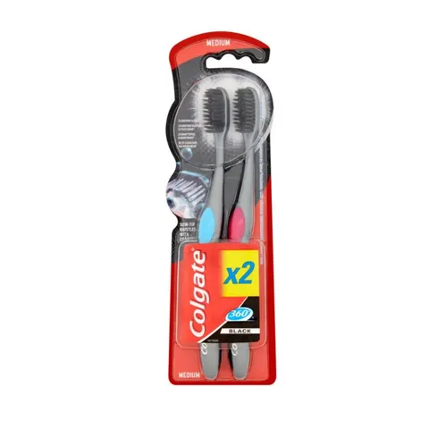 COLGATE 360° BLACK DUO SZCZOTECZKA DO ZĘBÓW ŚREDNIA