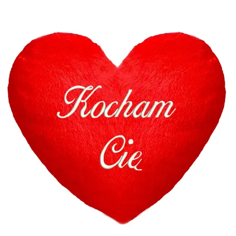 Poduszka pluszowa z haftem w kształcie serca Kocham Cię