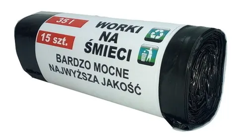 Worki na śmieci 35L czarne mocne 15 szt.