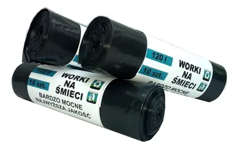 Worki na śmieci 120L czarne mocne 10 szt.