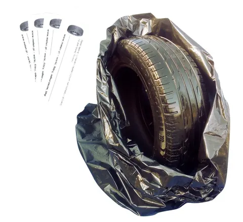 Etykiety + worki na opony koła mocne 4 szt. krótkie R 17