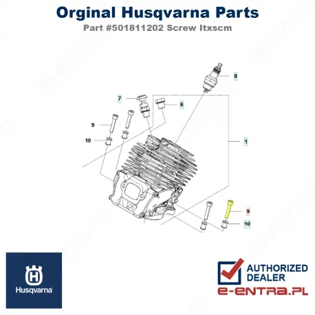 Śruba tłoka pilarki Husqvarna