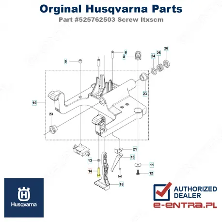 Śruba tłumika pilarki Husqvarna