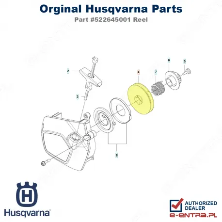 Rolka rozrusznika pilarki Husqvarna T435, 439, 522645001