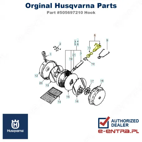 Haczyk do taśmy mierniczej Husqvarna, 505697210