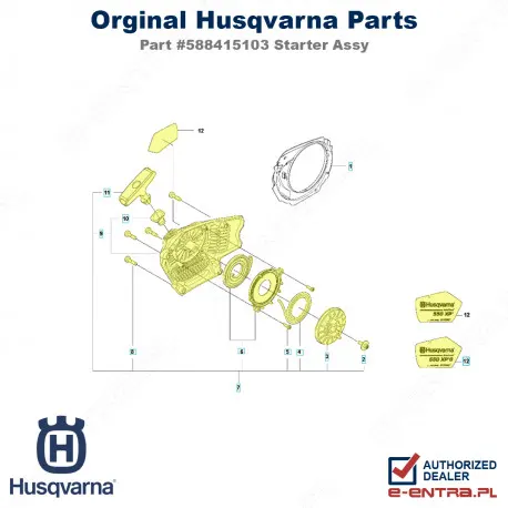 Rozrusznik pilarki Husqvarna 545, 550 XP, 588415103