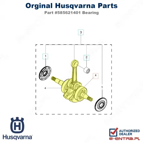 Łożysko wału korbowego pilarki Husqvarna 120 Mark II, 235, 240,585621401