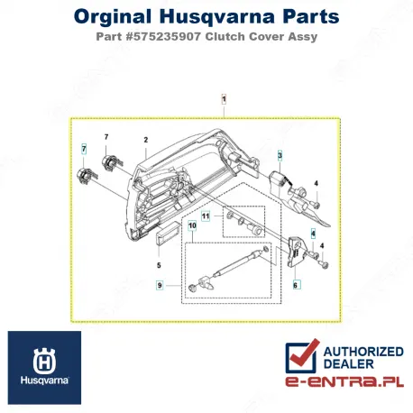 Osłona sprzęgła pilarki Husqvarna 572 XP kpl, 575235907