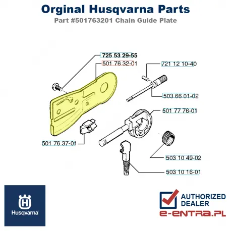 Osłona karteru pilarki Husqvarna 51, 55, 501763201