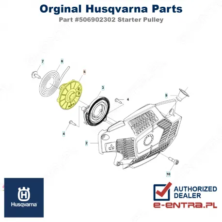 Kółko rozrusznika pilarki Husqvarna T540 XP II