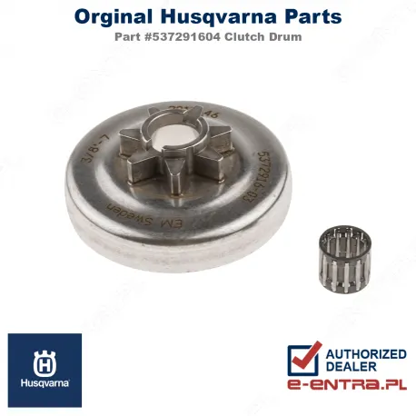 Bęben sprzęgła pilarki Husqvarna 455E, 455 Rancher, 460, 461, 537291604