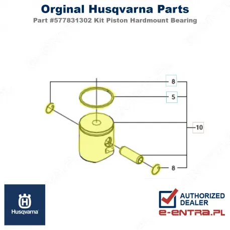 Tłok pilarki Husqvarna 120 MarkII, 236E, 577831302