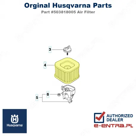 Filtr powietrza pilarki Husqvarna