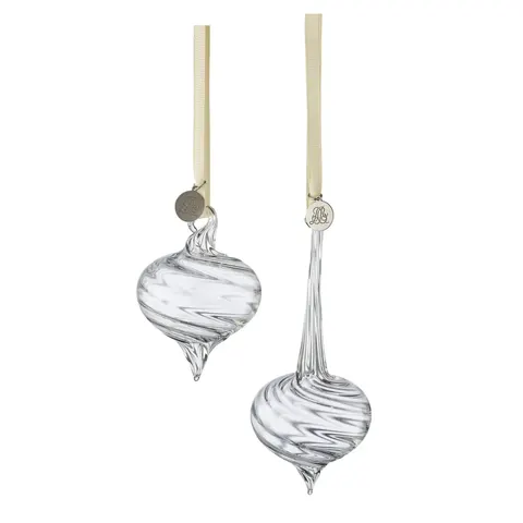 Ozdoba Milene ornament Lene Bjerre h 14cm clear set 2 szt