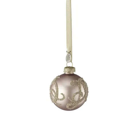 Bombka świąteczna Monogram 6cm Lene Bjerre Rose