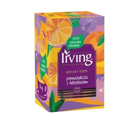 IRVING HERBATA HIBISKUS I POMARAŃCZA 20 TOREBEK