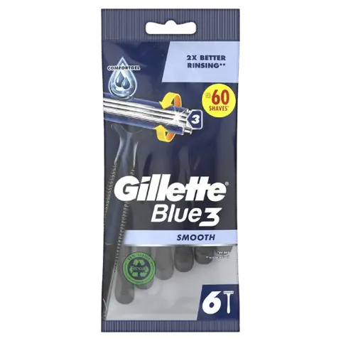 GILLETTE SMOOTH JEDNORAZOWE MASZYNKI DO GOLENIA 6 SZTUK