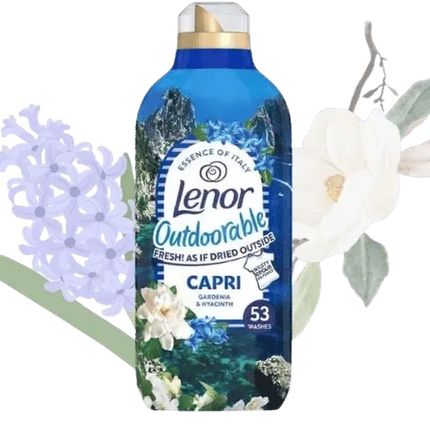 LENOR PŁYN DO PŁUKANIA O ZAPACHU GARDENII 742 ML 53 PRAŃ
