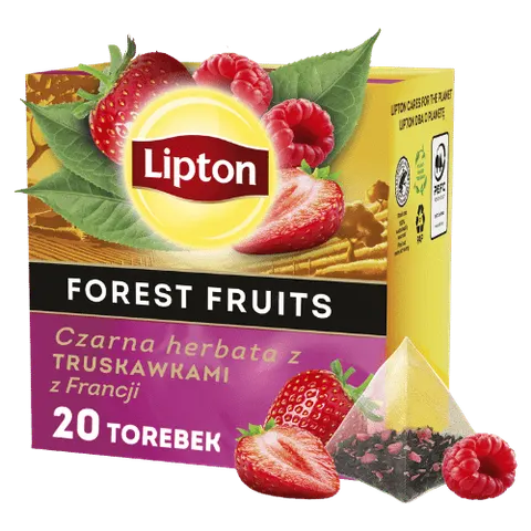 LIPTON HERBATA EKSPRESOWA CZARNA O SMAKU LESNYCH OWOCÓW 20 TOREBEK