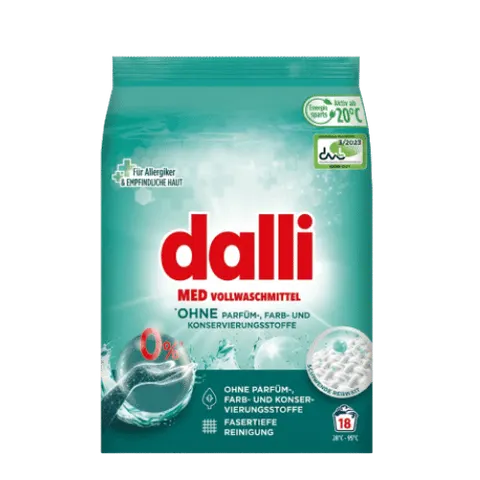 DALLI PROSZEK HIPOALERGICZNY DLA ALERGIKÓW 1-215 KG 18 PRAŃ
