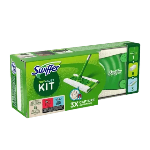 SWIFFER MOP PŁASKI ZESTAW STARTOWY 11 WKŁADÓW (8 suchych 3 mokre)