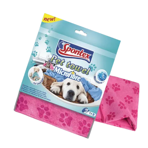 SPONTEX RĘCZNIK DLA ZWIERZĄT MIKROFIBRA 40X80 PINK