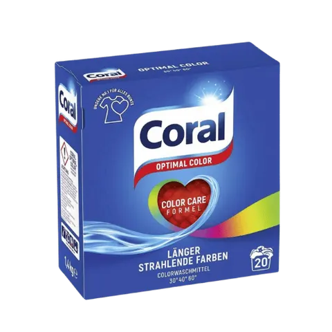 CORAL PROSZEK DO PRANIA KOLORÓW 20 PRAŃ 1-4 KG