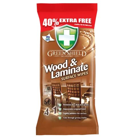 GREEN SHIELD CHUSTECZKI NAWILŻANE DREWNO 70 SZT
