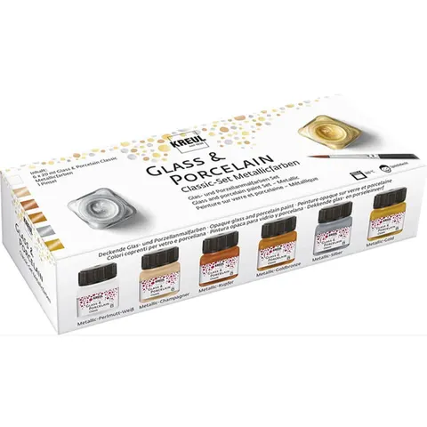 KREUL KOMPLET 6SZT FARB DO PORCELANY METALLIC 6X20ML 16603