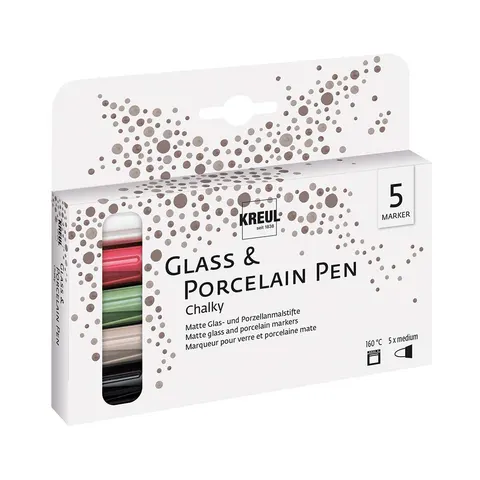 Pisaki do porcelany i szkła Kreul 5 szt. - Chalky