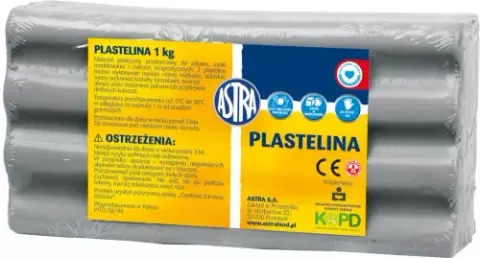 Plastelina 1kg szara Astra