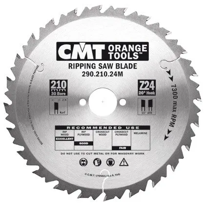 CMT Piła Tarcza HM 210x25x2,8/1,8 Z=24 290.210.24L