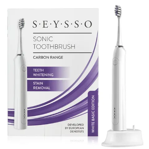 SEYSSO Basic White Szczoteczka Soniczna z linii Carbon / 3tryby pracy / Dystrybucja PL