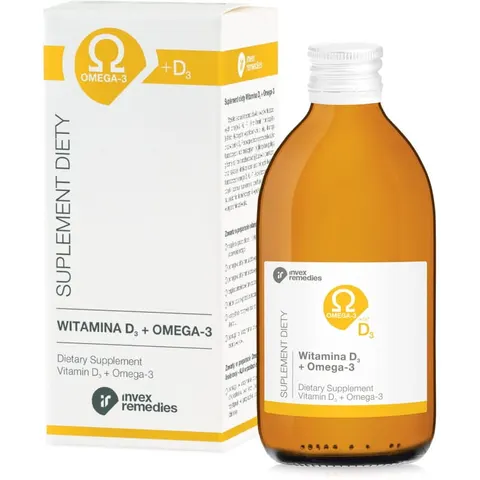 Witamina D3, Kwasy Omega-3-6-7-9 NNKT MCT 300ml Invex Remedies
