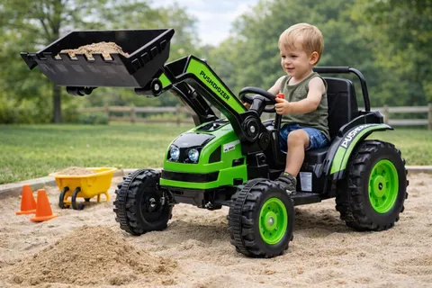 Traktor koparka z ruchomym ramieniem hl389 robur zielony