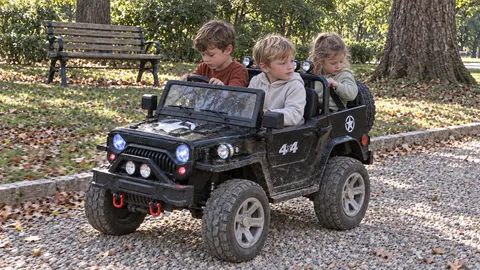 Auto na akumulator jeep willys jh-102 power czarny 4x4 dla 3 dzieci 4x200w