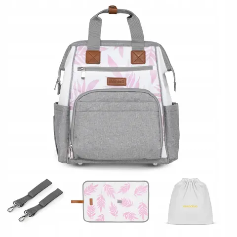 Plecak torba do wózka organizer skiddou astrid pink - grey