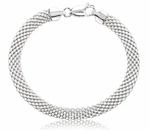 Bransoletka Srebrna Tub Ażurowy 6,00 mm pr 925 Grawer Gratis