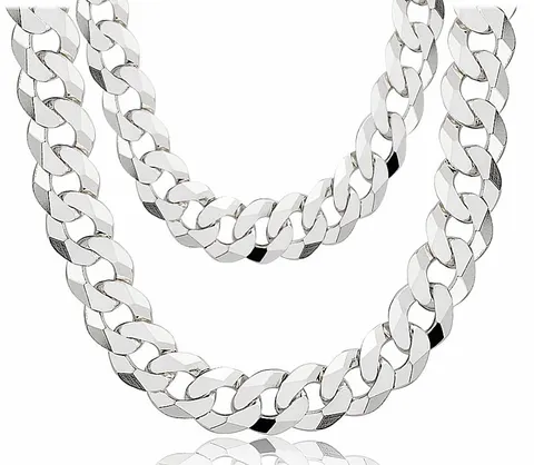 Gruby Srebrny Łańcuszek Męski Pancerka 12,30 mm pr 925 Grawer Gratis