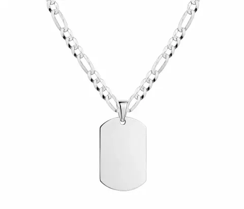Srebrny Łańcuszek Figaro 5,50 mm z Nieśmiertelnikiem pr 925 Grawer Gratis
