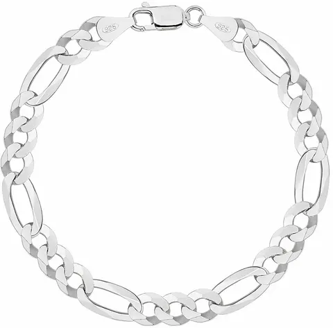 Srebrna Bransoletka Męska Figaro 10,50 mm pr 925 Grawer Gratis