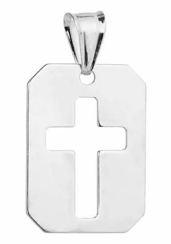 Zawieszka Blaszka Srebrna Krzyżyk pr 925